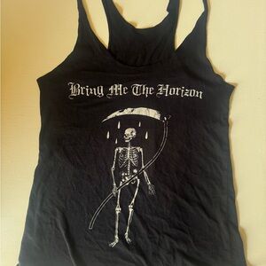 Bring Me The Horizon BMTH 2013 Skeleton & Scythe Black Tank Top Women’s Size S